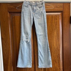 Abercrombie Kids Girls Light Blue Flare Jeans